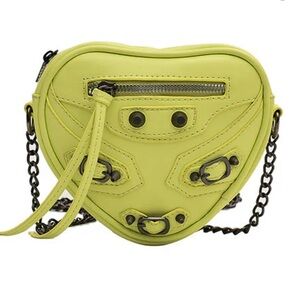 Neon Lime Green Heart-Shaped Bag